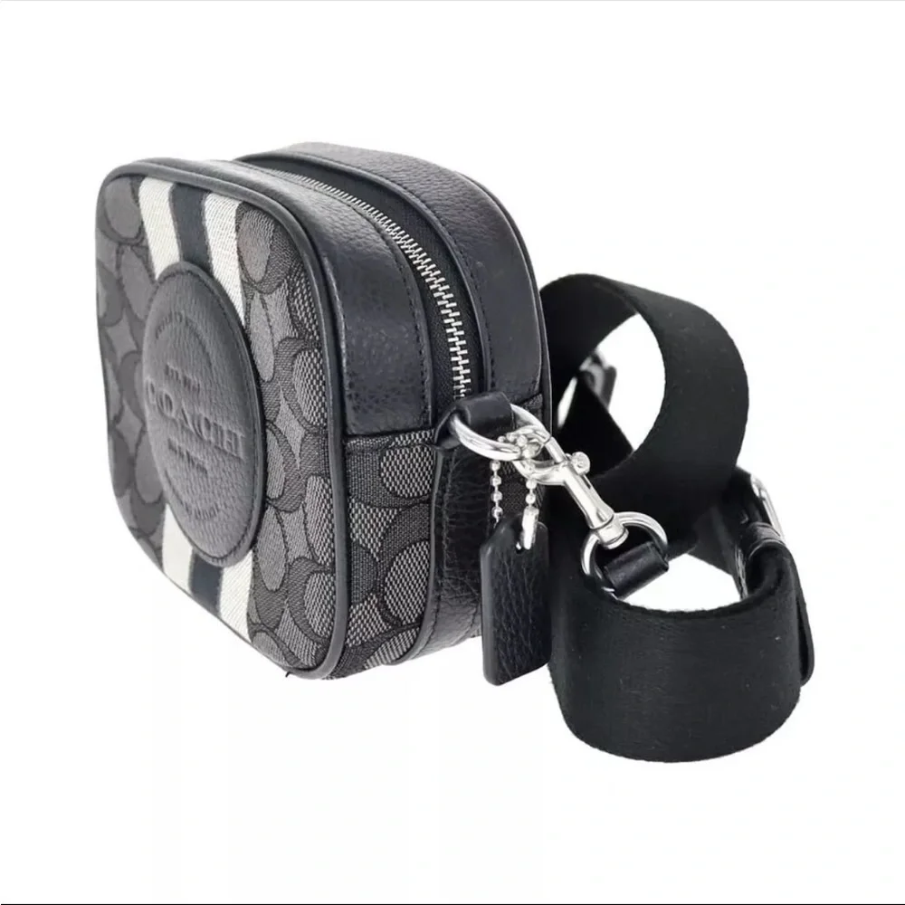 Coach C9120 Demsey Camera Shoulder Bag Canvas x Leather Black Signature - Picture 3 of 12